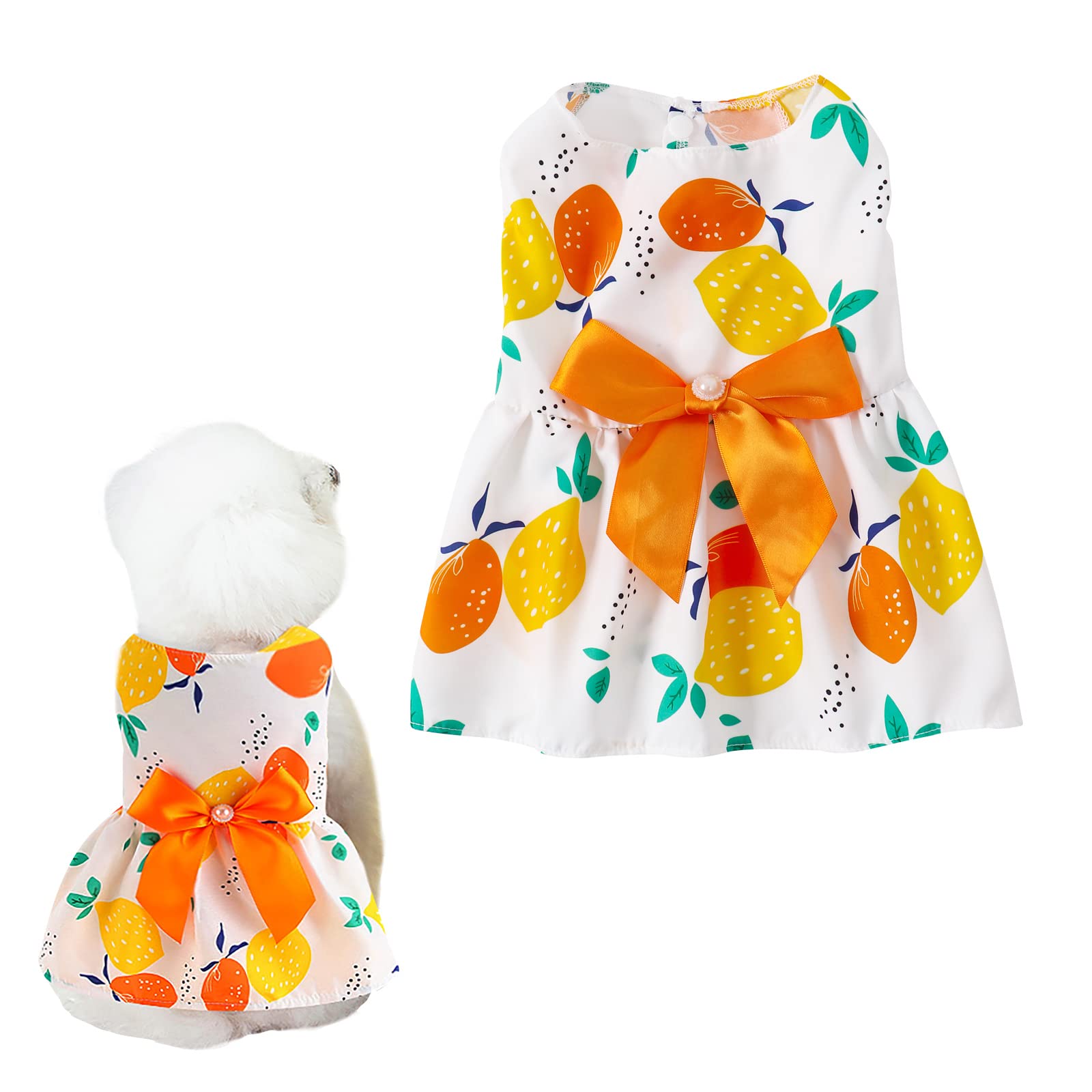 【送料無料】AmzBarley 犬 服 夏 ペットワンピース ペット服 春夏 ドレス 洋服 可愛い 蝶結び いちご柄 人気 夏服スカート おしゃれ 涼しい 通気性 ソフト ドッグウェア ファッション 犬 洋服 小中型犬 犬用 お散歩 お出かけ