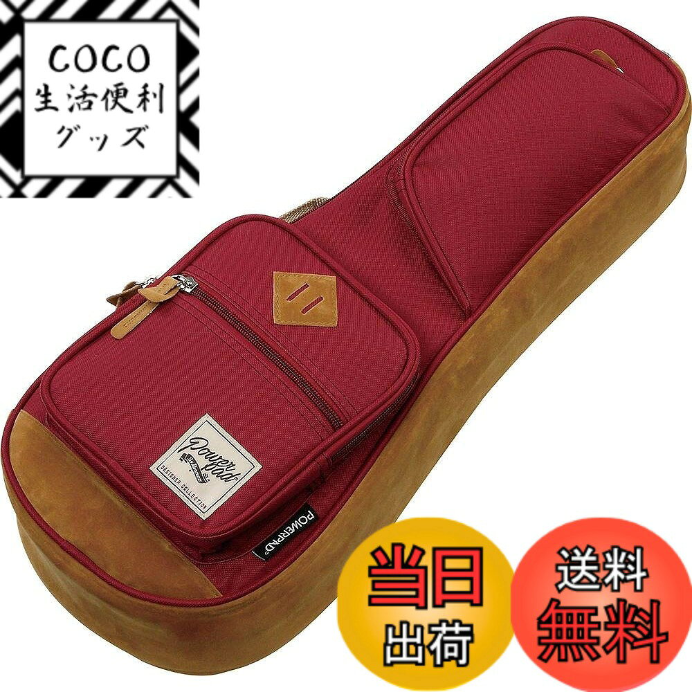 商品情報商品の説明商品紹介 個性を持ち運ぶ。個性的に持ち運ぶ。POWERPAD (パワーパッド) DESIGNER COLLECTION ウクレレ用のバッグにも、遊び心が欲しい。 いつでも同じような、誰とでも同じような黒いバッグじゃ、物足りない。その日の気分に合わせて、スタイルや服装に合わせて、いちばんしっくり馴染むものに持ち替えたい。 けれども大事な楽器を運ぶバッグだから、ただリーズナブルなだけ、デザインが良いだけ、では安心できない。 個性が大切な"ウクレレ"、それを持ち運ぶバッグだからこそ、つまり"ウクレレ・バッグにこそ"個性と遊び心を。 これをコンセプトに、従来のバッグ作りのノウハウにデザインのエッセンスを一滴加えて作ったウクレレ・バッグです。 ●一般的なソプラノサイズのウクレレ各種をを収納することが出来ます。 ●楽器を衝撃から保護する、15mm厚のハード・クッション(POWER PAD)を底面と側面に装備しています。 (底面にはさらに10mm厚のPOWERPADを追加した頑強なダブル・クッション構造を採用しています。) ●内面上部には、ウクレレが左右に動くのを極力抑えるネック・ホールド・バンドを装備しています。 ●チューナー等の小物を収納可能なメイン・ポケットなど、収納も充実しています。 【実測内寸サイズ】(全カラー共通) ●全長:560mm ●首幅:100mm ●最大尻幅:190mm ●底部最大厚:70mm ご注意（免責）＞必ずお読みください *お持ちの楽器の収納可否についてはサイズ(実測値)をご参考下さい。なお、縫製製品ですので若干の差異が発生します。予めご了承ください。主な仕様 ●一般的なソプラノ・サイズのウクレレ各種を収納することが出来ます。● POWERPAD(クッション)の厚さ 底面:15mm + 10mm、持ち手反面の側面:15mmbr●チューナーやピックなどアクセサリを収納可能なメイン・ポケットなど、収納は3か所設けました。●持ちやすさに配慮したクッション素材入りのサイド・ハンドルとシングル・ショルダー・ストラップ●アウター・カラーに合わせたインナーとスエード調のジッパー持ち手/底部&パッド側マテリアルを採用