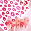ネイルシール【1枚 】唇 リップ キスマーク ステッカー シール Nailsticker ネイル DP1344 赤 ピンク 可愛い 韓国ネイル SABOE