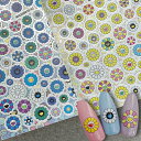 ネイルシール【1枚 】カラフル スマイリー にこちゃん スマイル お花 flower フラワーネイル ホワイト ネイル ネイルステッカー シール Nailsticker シンプルネイル お洒落 可愛い 韓国ネイル SABOE