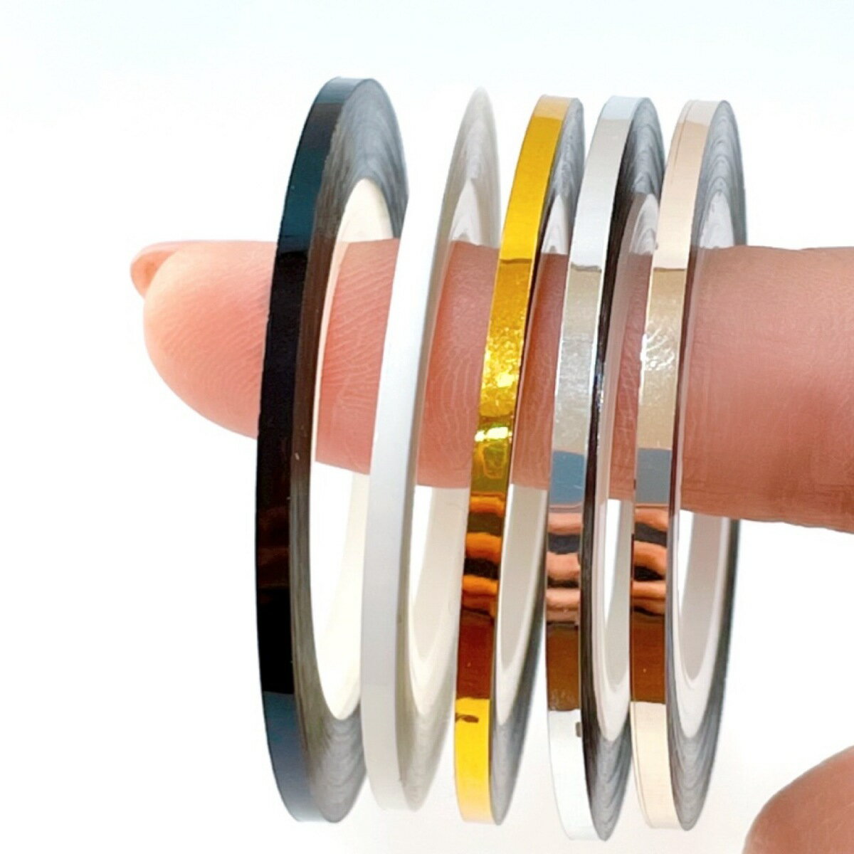 ネイルテープ【1本】ネイル ラインテープ 2ミリ 太めテープ 2mm 5カラバリ 曲線描けるテープ フレンチネイル ボーダーネイル マスキングテープ ブロッキング ジェルネイル デコパーツ SABOE 2