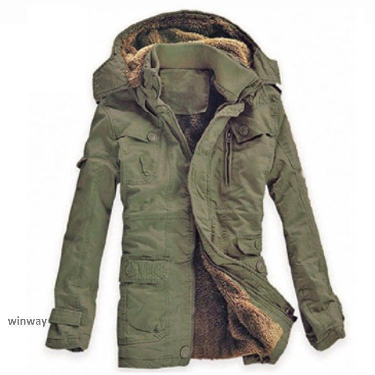 Military Jacket - メンズ モッズコート ロングコート フード付き ミリタリージャケット 中綿コー ト 裏起毛　ジャケット 大きいサイズ あったか 防風 防寒着20代30代40代50代