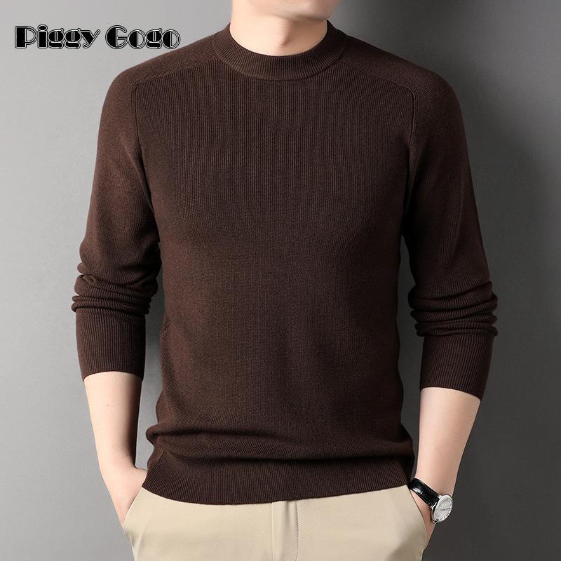 ニット セーター メンズ クルーネック 細身 暖かい あったか インナー 肌着 春秋 スウェット トップス カットソー メンズセーター 長袖 ニット おしゃれ
