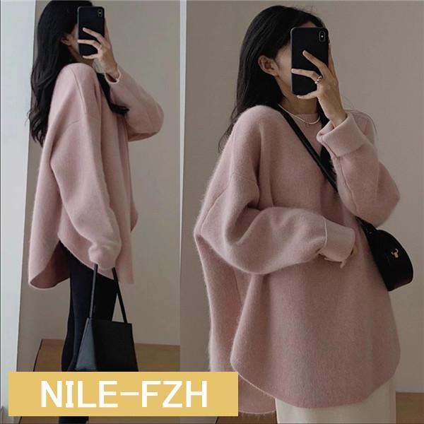 ニット レディース 秋冬 トップス ふわふわ 今年らしい セーター 大人らしいカジュアル感 チュニック丈 大人の余裕と品のよさをプラス キレイめ