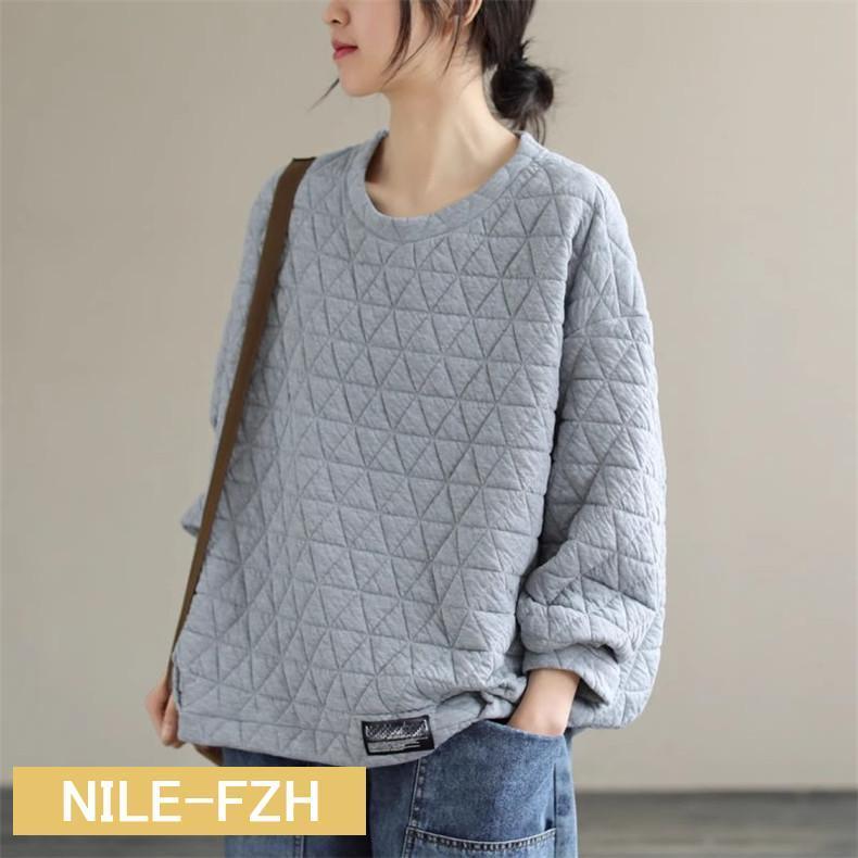 トップス レディース 無地 蓄熱 秋冬 クルーネック カットソー 長袖 プルオーバー トレンド感あふれる..