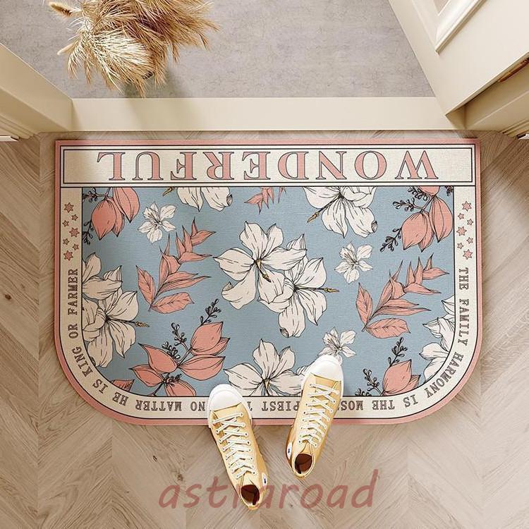 珪藻土バスマット 玄関マット ソフトバスマット 割れない珪藻土 足マット 足拭きマット お風呂マット キッチンマット 吸水 速乾 手入れ簡単 収納便利 花柄