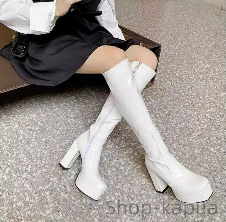 樂天商城 - 【送料無料】舞台 ダンス スーパーロングブーツ 小さいサイズ 24.5cmまで 大きいサイズ サイハイブーツ 春秋 秋冬 ロング丈 光沢 ハイヒール 11.5センチ エナメル
