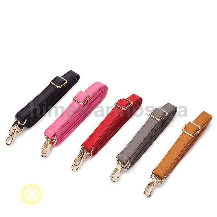 ショルダーストラップ ショルダーベルト バッグストラップ 付け替え スペア 調整 レザー ロングストラップ 細い 黒 赤 灰 白 カラフル 穴 ホール シンプル フォ