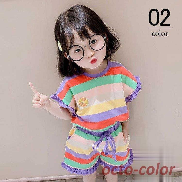 子供服 女の子 夏服 セットアップ 上下セット tシャツ ショートパンツ ズボン 韓国子供服 キッズ ジュニア ベビー服 おしゃれ 可愛い 新品 160 150 130 120