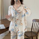 パジャマ レディース 薄手 長袖 長ズボン 上下セット 果物 柄 春 夏 秋 女性用 ルームウェア 娘 母の日 誕生日 プレゼント 可愛い 大人用 ゆったり 快...
