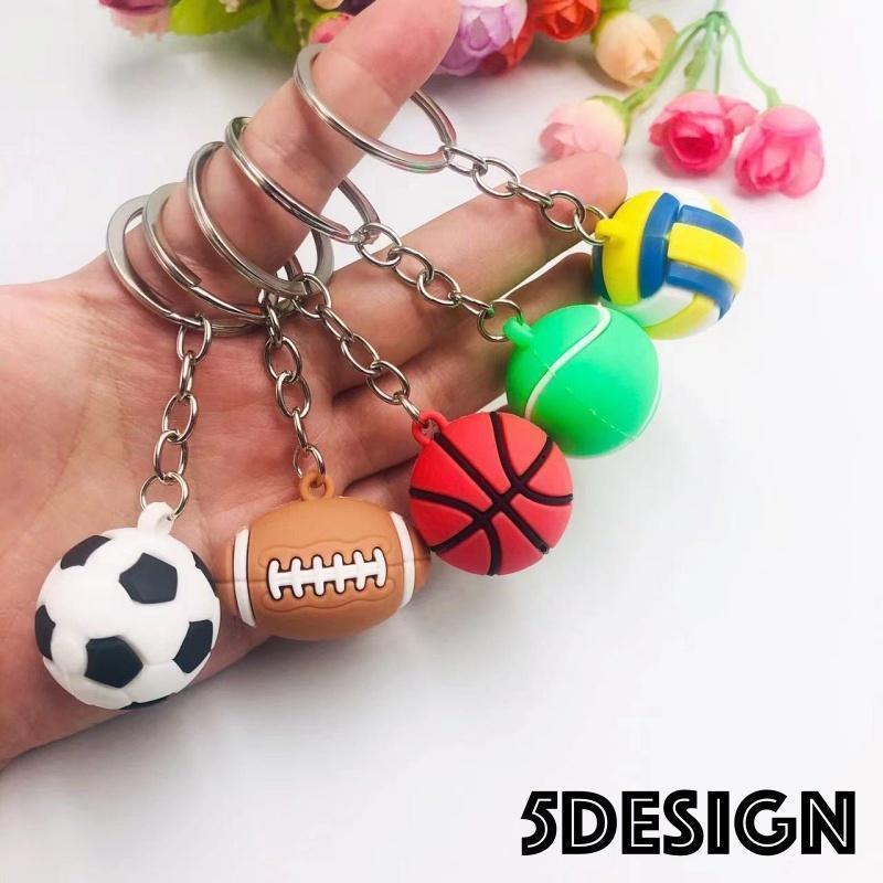 Key Holder - キーホルダー キーリング 単品 ボール スポーツ バスケットボール テニス バレー サッカー ラグビー バレー 男女兼用 レディース メンズ ユニセッ
