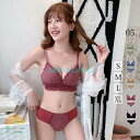 ランジェリー セット 大人可愛い ブラジャー ショーツ セット ノンワイヤー 谷間 下着 美胸 上下セット