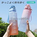 水筒 手掛け タイムマーカー 直飲み 広口 マイボトル キャンプ ウォーターボトル スポーツボトル ドリンクボトル 携帯便利 おしゃれ 軽量(3)