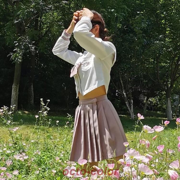なんちゃって制服 制服 セット 高校生 スカート JK コスプレ セーラー襟 セーラー服 ピンク 女子高生 春 入学式 卒業式 ブラウス スカート スーツ プリーツスカ
