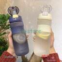 大容量 水筒 ストロー プラスチックボトル 体操 ヨガ トレーニング 500ml 800ml 水筒 軽い 便利 オシャレ ins風 子供 大人 運動水筒 スポーツ ボトル コップ