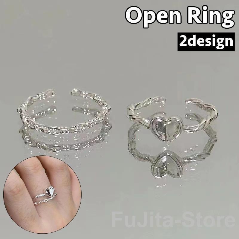 樂天商城 - 指輪 オープンリング レディース 女性 アクセサリー 単品 ハート チェーン シルバーカラー おしゃれ 可愛い シンプル プレゼント ギフト