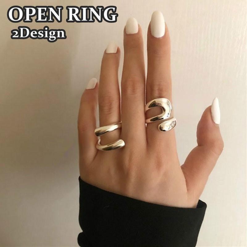 指輪 オープンリング レディース 女性 アクセサリー ロール ツイスト シルバーカラー ごつめ 存在感 大きめ 大きい 上品 お洒落 可愛い シンプル