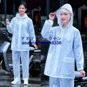 5色 レインコート 自転車 上下セット レディース メンズ レインポンチョ ロングパンツ 雨合羽 撥水 袖あり 雨具 雨ガッパ レインウェア バイク おしゃれ ...