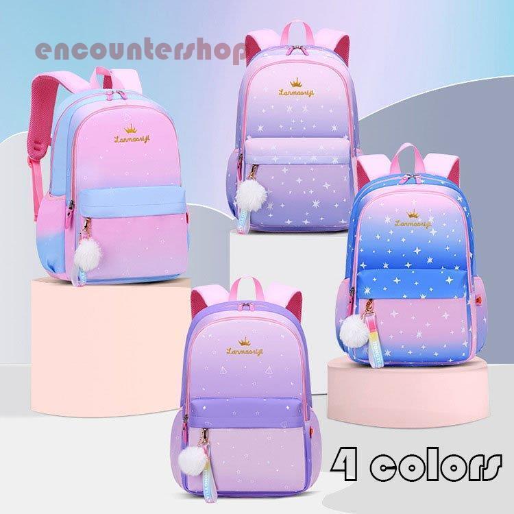 乐天商城 - 子供リュック グラデーション プリント リュックサック キッズリュック 女の子 小学生 バックパック 防水 お祝い 遠足 アウトドア 通学 可愛い セーフティグッズ