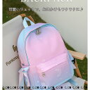 グラデーション セーフティグッズ 通学 遠足 可愛い リュックサック学生 アウトドア キッズリュック お祝い バックパック プリント 防水 子供リュック 女の子(4)