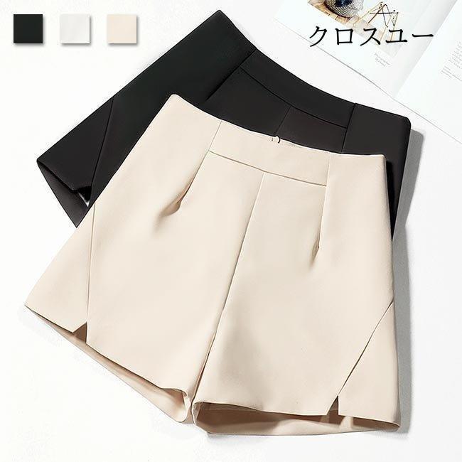 樂天商城 - ショートパンツ レディース サマーパンツ ショート ショーパン お洒落 ハーフパンツ 薄手 短パン スッキリ ズボン ワイドパンツ Aライン