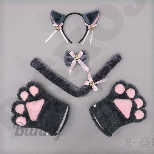ねこコスチューム 猫耳カチューシャ チョーカー しっぽ 肉球手袋 4点セット 鈴付き コスプレ ハロウィン 仮装 コスチューム ねこコスチューム 猫耳カチューシャ チョーカー しっぽ 肉球手袋 4点セット 鈴付き コスプレ ハロウィン 仮装 コスチューム