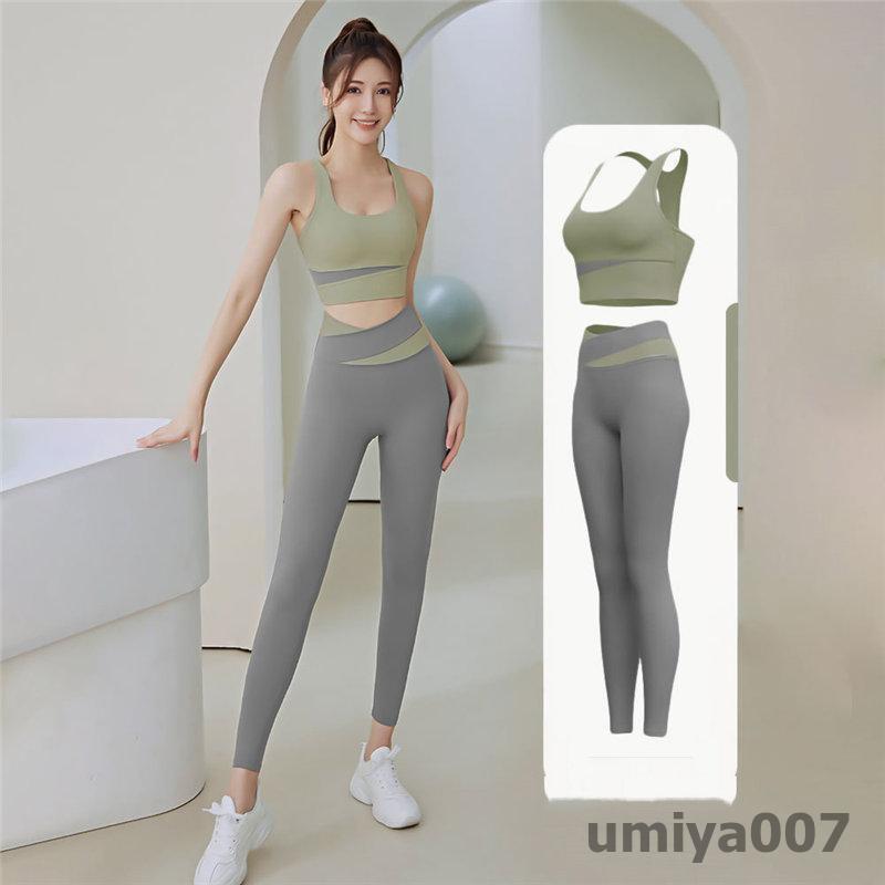 【トップス＋パンツ】ヨガウェア 2点セット フィットネスウェア レディース スポーツブラ レギンス ジムウェア 伸縮性 吸汗速乾 ランニング coco520-10018152 coco-ailes サンプル画像2