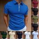 ポロシャツ メンズ 半袖 ゴルフシャツ tシャツ POLOシャツ ユニフォーム ハーフジップ ゴルフウェア 切り替え 吸汗速乾 オフィス 20代 30代 40代 50代