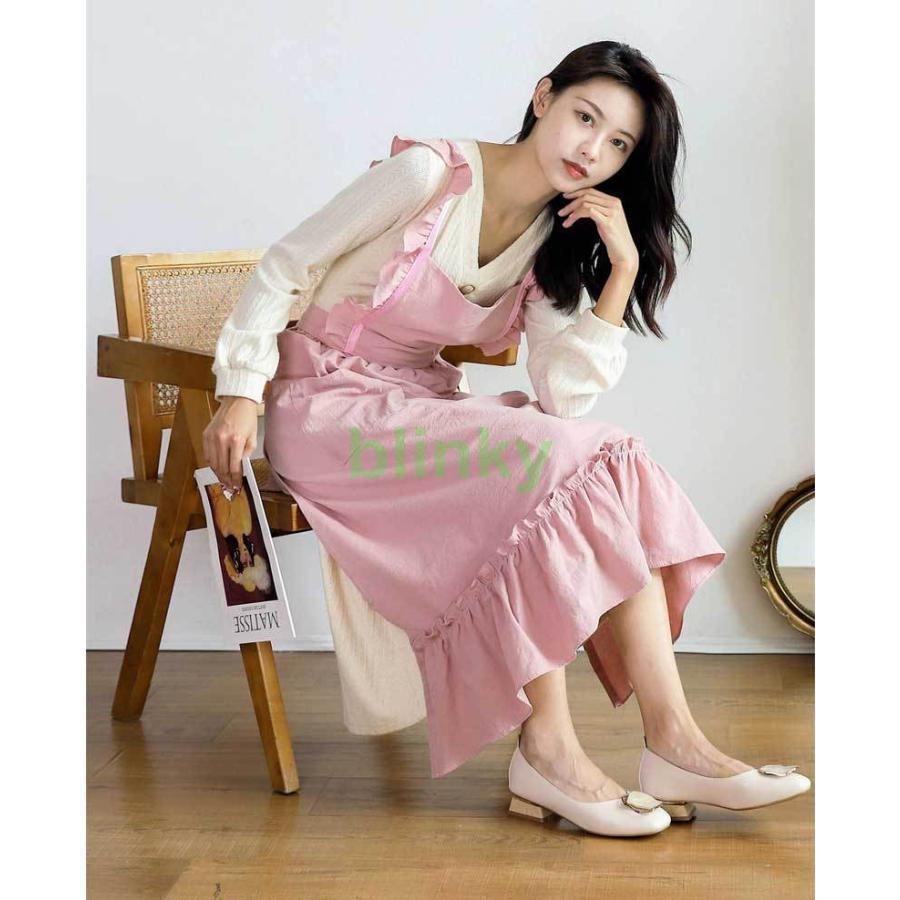 エプロン 胸当てエプロン フリルエプロン ワークエプロン カフェエプロン ロング ワンピース 前掛 カフェレストラン エステ サロン ユニフォーム