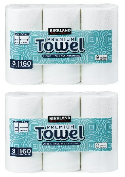 【COSTCO】コストコ【KIRKLAND】（カークランド）ペーパータオル160シート×6ロール　キッチンペーパー 【送料無料】