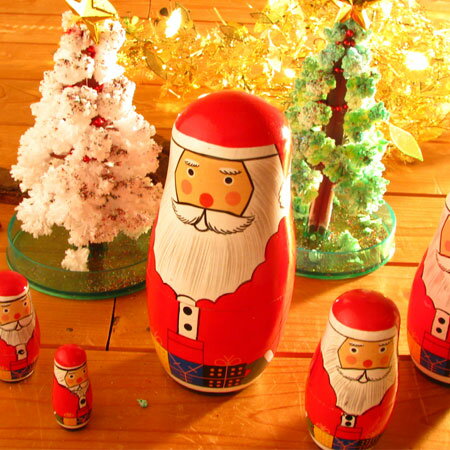 【365日出荷】 サンタクリョーシカ LOVE クリスマス マトリョーシカ サンタクロース 人形 おもちゃ
