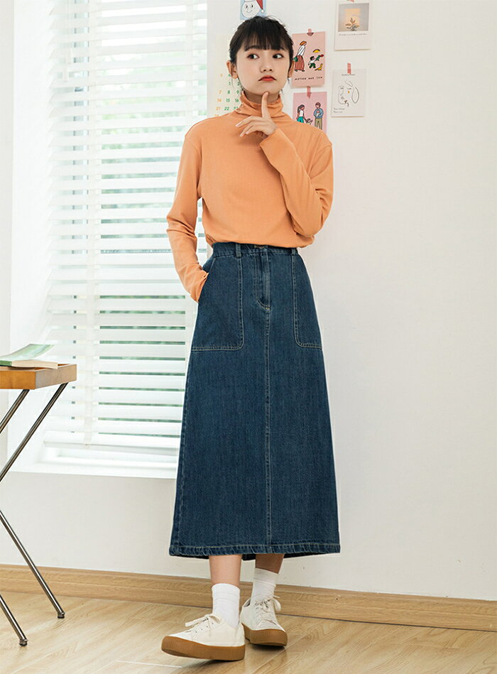 S M L デニムスカート ロング タイト ロングスカート　レデイース スカート ハイウエスト スリット 着痩せ　aライン 春夏 秋 入学式 卒園式　可愛い　おしゃれ キレイめ　大人　上品　オフィス　カジュアル ゆったり 綿 休日スタイル マキシ 水洗い