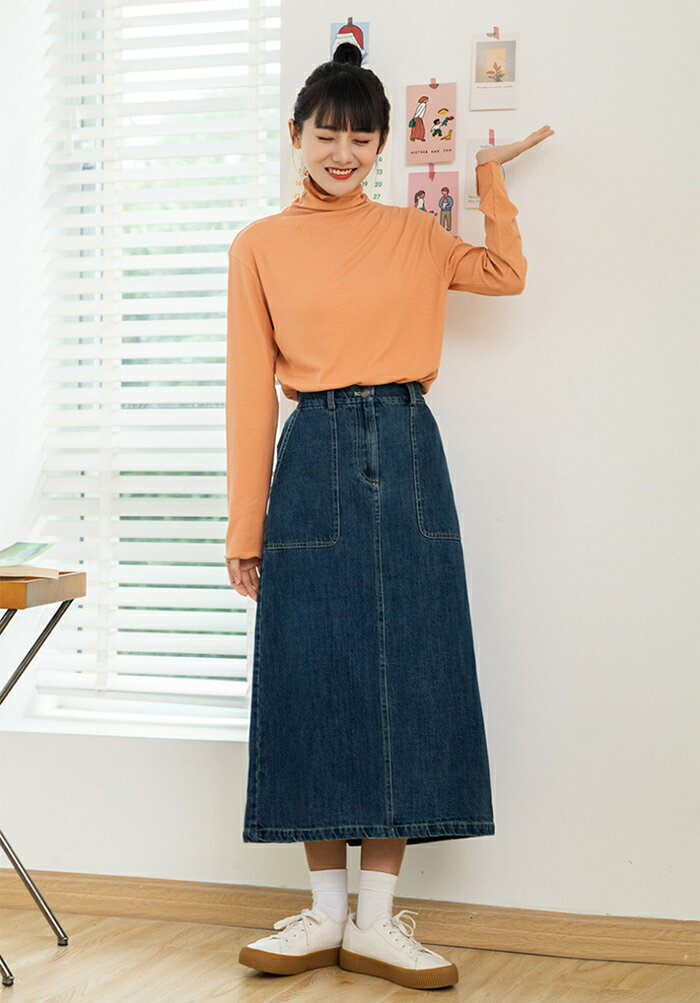 S M L デニムスカート ロング タイト ロングスカート　レデイース スカート ハイウエスト スリット 着痩せ　aライン 春夏 秋 入学式 卒園式　可愛い　おしゃれ キレイめ　大人　上品　オフィス　カジュアル ゆったり 綿 休日スタイル マキシ 水洗い