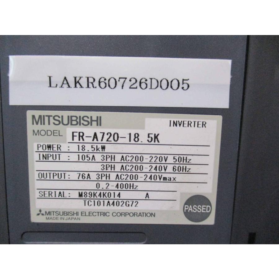 Rakuten - 新品★東京発★適格請求★税込★ MITSUBISHI 三菱電機 FR-A720-18.5K インバーター ★6ヶ月保証