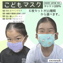 【送料無料】カミオジャパン 子ども 布マスク 付属ガーゼ付き 6枚セット ツインマスク アメーバ 恐竜 炎 ホワイト グレー 平ゴム 抗菌加工 給食当番 風邪防...