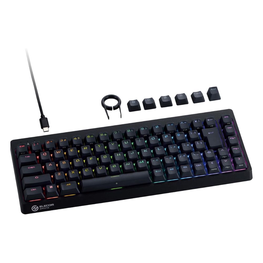 ELECOM GAMING V custom VK600A 有線 ゲーミングキーボード TK-VK600ABK ( USB-A 磁気式 日本語配列 Windows PC テンキーなし ) ブラック