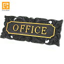 サインプレート(OFFICE) 【 オフィス 事務所 ドアプレート ドアサイン ルームプレート 木製 バリ風 バリ島 エスニック雑貨 アジア雑貨 】