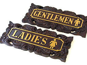 サインプレート(イラスト) (GENTLEMEN/LADIES) 【 トイレ サイン プレート 木製 アンティーク バリ リゾート ホテル バリ風 バリ島 おしゃれ デザイン 手作り ハンドメイド エスニック雑貨 アジア雑貨 sps5 】 cocobari-10001564 バリ雑貨ココバリ(アジアン雑貨) サンプル画像2