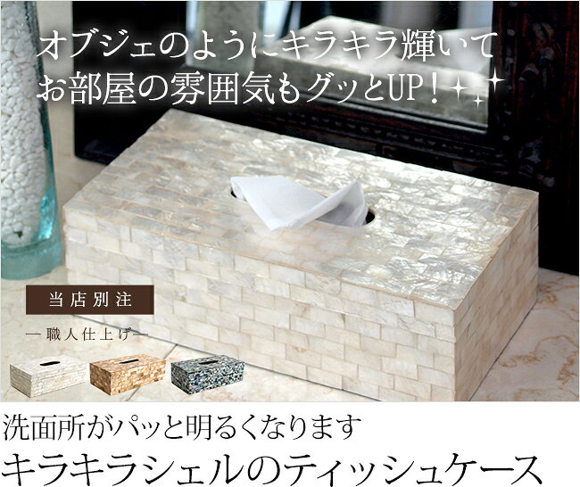ティッシュケース (シェル)(3色展開) 当店別注【 おしゃれ ティッシュボックス ホ...