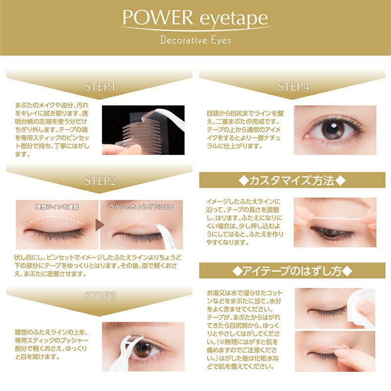 デコラティブアイズ パワーアイテープ（片面タイプ）SE85696 デコラティブアイズ アイグッズ Decorative eyes EyeGoods DecorativeEyelash デコラティブアイラッシュ 二重形成 ふたえ 二重 テープタイプ 医療用テープ シームレス