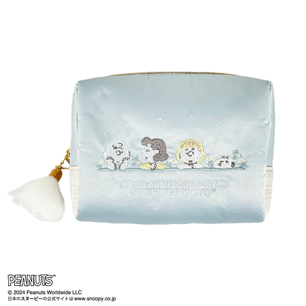 楽天粧美堂 ONLINE STORE[ PEANUTS ] スヌーピー スプリングフラワーシリーズ ＜ コスメポーチ ＞ SPRING FLOWER SERIES SNOOPY コスメケース マルチポーチ 雑貨ポーチ アクセサリーポーチ くすみカラー パステル プレゼント かわいい 大人可愛い