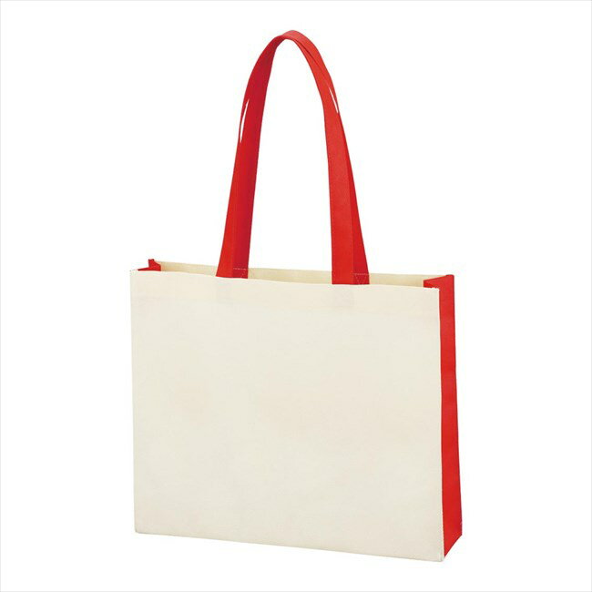 トートバッグヨコ01 マチ付 D/赤 景品 販促品 粗品 プレゼント 記念品 来場記念 ギフト 内祝い