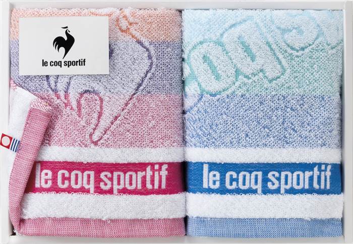 le coq sportif ルコック ビッグロゴ フェイスタオル2P LQ2302 FT2P 内祝 内祝い お祝 御祝 記念品 出産内祝い プレゼント 快気祝い 粗供養 引出物