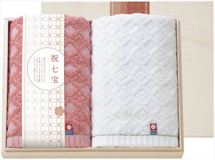 祝七宝 フェイスタオル2P(国産木箱入) YAK-20 内祝 内祝い お祝 御祝 記念品 出産内祝い プレゼント 快気祝い 粗供養 引出物