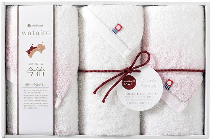 わたいろ nishikawa今治タオル フェイスタオル3P TBF3998011P ピンク 内祝 内祝い お祝 御祝 記念品 出産内祝い プレゼント 快気祝い 粗供養 引出物