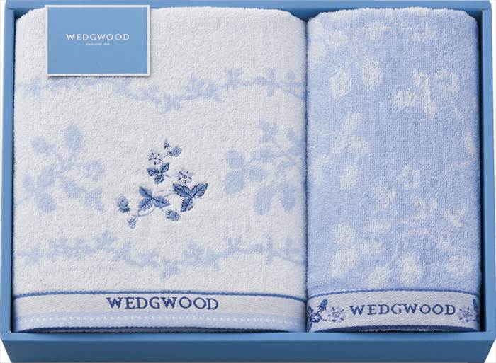 ウェッジウッド ワイルドストロベリーブルー バスタオル＆フェイスタオル TT84503666 内祝 内祝い お祝 御祝 記念品 出産内祝い プレゼント 快気祝い 粗供養 引出物