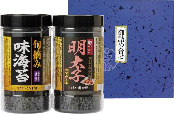 食卓のやまや 博多辛子明太子味海苔&旬摘み味海苔セット YMA-10 内祝 内祝い お祝 御祝 記念品 出産内祝い プレゼント 快気祝い 粗供養 引出物