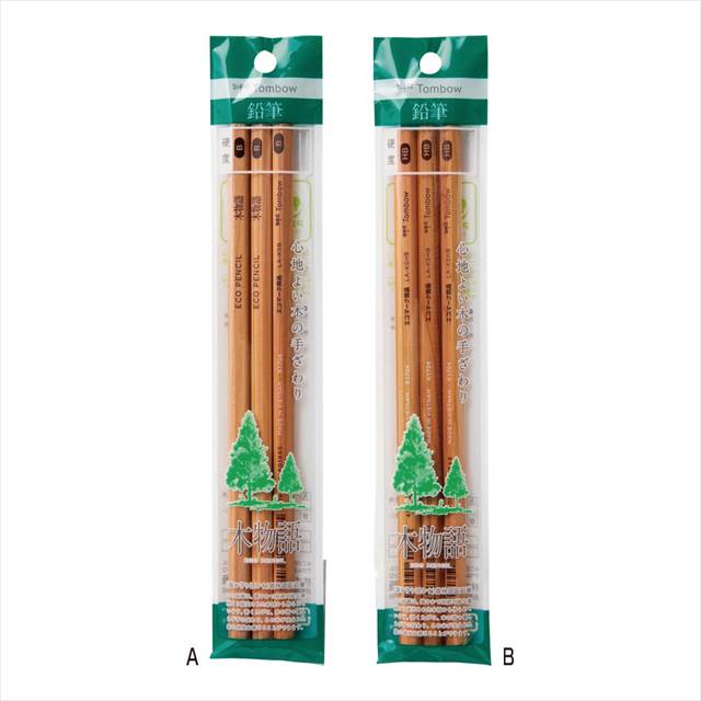 トンボ 鉛筆 S木物語3本パック A/B ACG-340 景品 記念品 粗品 ノベルティ 名入れ 御挨拶 ご挨拶