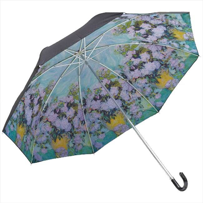 晴雨兼用名画折りたたみ傘 AU-02502（ゴッホ ホワイトローズ） 内祝 内祝い お祝 御祝 記念品 出産内祝い プレゼント 快気祝い 粗供養 引出物