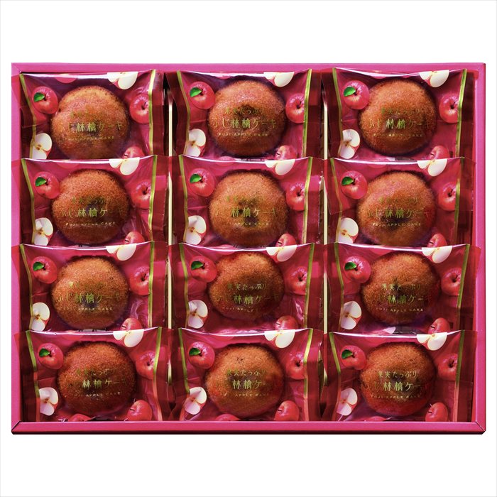 ■商品内容：果実たっぷりふじ林檎ケーキ×12 ■パッケージサイズ：箱サイズ:272×345×42（80サイズ） ■賞味期限：製造後120日 ■アレルギー：卵・乳・小麦・くるみ・アーモンド・りんご メーカー希望小売価格はメーカーカタログに基づいて掲載しています ■さまざまなギフトアイテムをご用意しております。 内祝　内祝い　お祝い返し　ウェディングギフト　ブライダルギフト　引き出物　引出物　結婚引き出物　結婚引出物　結婚内祝い　出産内祝い 命名内祝い　入園内祝い　入学内祝い　卒園内祝い　卒業内祝い　就職内祝い　新築内祝い　引越し内祝い　快気内祝い　開店内祝い　二次会 披露宴　お祝い　御祝　結婚式　結婚祝い　出産祝い　初節句　七五三　入園祝い　入学祝い　卒園祝い　卒業祝い　成人式　就職祝い　昇進祝い 新築祝い　上棟祝い　引っ越し祝い　引越し祝い　開店祝い　退職祝い　快気祝い　全快祝い　初老祝い　還暦祝い　古稀祝い　喜寿祝い　傘寿祝い 米寿祝い　卒寿祝い　白寿祝い　長寿祝い　金婚式　銀婚式　ダイヤモンド婚式　結婚記念日　ギフト　ギフトセット　セット　詰め合わせ　贈答品　お返し お礼　御礼　ごあいさつ　ご挨拶　御挨拶　プレゼント　お見舞い　お見舞御礼　お餞別　引越し　引越しご挨拶　記念日　誕生日　父の日　母の日　敬老の日 記念品　卒業記念品　定年退職記念品　ゴルフコンペ　コンペ景品　景品　賞品　粗品　お香典返し　香典返し　志　満中陰志　弔事　会葬御礼　法要 法要引き出物　法要引出物　法事　法事引き出物　法事引出物　忌明け　四十九日　七七日忌明け志　一周忌　三回忌　回忌法要　偲び草　粗供養　初盆 供物　お供え　お中元　御中元　お歳暮　御歳暮　お年賀　御年賀　残暑見舞い　年始挨拶　ボーリング大会　景品　レミパン　ゼリー　スターバックス 千疋屋　結婚式　そうめん　ローラアシュレイ　プリン　話題　ディズニー　カタログギフト　ティファール　ビタクラフト　ステンレスタンブラー　リラックマ のし無料　メッセージカード無料　ラッピング無料 ギフトにぴったりのアイテムをご紹介！ 贈り物に悩んでいる方へ、心温まるギフトアイテムを取り揃えました。高品質な食品、ふわふわのタオル、美しい食器、そしてセンスあふれる雑貨まで、幅広いラインナップであなたの大切な人への思いを伝えます。 特徴 高品質：厳選された素材と丁寧な製造工程で作られた商品ばかり。どれも長く愛用いただけます。 多用途：どんなシーンでも使える万能アイテムが揃っています。誕生日、結婚祝い、新築祝いなど、さまざまな場面に最適です。 デザイン：シンプルで洗練されたデザインから、カラフルで個性的なものまで、多彩なバリエーションをご用意。 お手頃価格：高品質ながら手ごろな価格で、コストパフォーマンスも抜群。 おすすめの用途とシーン 誕生日プレゼント：大切な人の特別な日を祝うために、実用的かつ心温まるギフトを。食品やタオルは、日常で役立つアイテムとして喜ばれます。 結婚祝い：新しい生活を始めるカップルに、美しい食器やおしゃれな雑貨を。幸せな家庭を築くお手伝いができます。 新築祝い：新しい家に引っ越した友人や家族へ、インテリアにぴったりの雑貨や実用的なタオルを。快適な生活をサポートします。 お返しギフト：感謝の気持ちを込めて、おしゃれで実用的なアイテムを。食品はもちろん、使い心地の良いタオルや美しい食器も喜ばれます。 季節の贈り物：お中元やお歳暮、季節の挨拶として、季節に合ったギフトを。夏には涼しげな雑貨、冬には温かみのあるタオルや食品が最適です。 贈る相手に合わせたおすすめ グルメな方へ：美味しい食品を贈れば、食卓が一層華やかに。特別な時間を演出します。 家庭的な方へ：ふわふわのタオルや使いやすい食器で、日常生活に彩りを。 オシャレな方へ：センスあふれる雑貨で、インテリアを一層魅力的に。 まとめ あなたの気持ちを込めたギフト選びをお手伝いします。どれも心を込めて選んだアイテムばかりです。大切な人への贈り物として、自信を持っておすすめします。 商品概要 [分類] 以下のような商品をお探しの方にオススメです。スイーツ スィーツ スウィーツ Sweets ケーキ お菓子 洋菓子 デザート おやつ 小腹対策 食品 食べ物 / チョコレートケーキ チョコレート ガトーショコラ チーズケーキ 生菓子 生ケーキ ベイクドチーズケーキ [評価・マスコミ] ランキング1位のおすすめ(お勧め オススメ) インスタ映え SNS 評判 今話題の人気商品 [サービス] 以下のサービスをご利用いだだけます。不可の場合あり。お取り寄せ 全国配送 全国発送 オーダー 注文 デリバリー 取寄せ 宅配 ネット通販 持ち運び可 / 送料無料 送料込み 無料ギフト対応 日持ち長い 長期保存 賞味期限が長い 名入れ 当日発送 お急ぎ便 即日配送 即日発送 翌日配送 翌日発送 前日に買う あす楽 明日楽 即納 翌日 あす着 明日届く 配送日指定可 冷凍保存可 冷凍保管 冷凍便 ギフトラッピング ギフト対応 予約 メッセージ付き 有料メッセージカード 有料お誕生日カード ホワイトデー当日お届け可能 [パッケージ] 　 以下のような包装でお届けします。詰め合わせ セット アソート 化粧箱入り ラッピング不要 個包装 小分け 手提げ袋（有償） 2重梱包 [デザイン] 以下のようなイメージをお求めの方におすすめです。お洒落 可愛い ゴージャス 高級感 プレミアム サプライズ感 美しい インパクト 面白い 珍しい 希少 驚き シンプル 上品 スタイリッシュ エレガント モダン [ご用途] 工夫次第で様々な用途でご利用いただけます。贈り物 プレゼント ギフト プチギフト 贈答品 お祝い 御祝い 退職祝い 内祝い 出産祝い 出産内祝い 入学祝い 卒業祝い ご褒美 手土産 お土産 お使い物 お返し お礼 ご挨拶 ご進物 お配り 配る ばらまき バレンタインデー バレンタインデイ ヴァレンタイン 友チョコ 義理チョコ 本命チョコ 逆チョコ バレンタインチョコ ホワイトデー ホワイトデイ ホワイトデーのお返し 七五三 ひな祭り こどもの日 ハロウィン クリスマス お中元 お年賀 ウインターギフト 御中元 御歳暮 サマーギフト 残暑見舞い お歳暮 母の日 父の日 敬老の日 敬老会記念品 敬老会 結婚祝い 結婚内祝い 結婚記念日 結婚式二次会 二次会のプチギフト 結婚披露宴の引き出物 引き菓子 ウエディングパーティー 成人祝い 長寿祝い 還暦祝い 古希祝い 古稀祝い 喜寿祝い 傘寿祝い 米寿祝い 卒寿祝い 白寿祝い 紀寿祝い 百寿祝い 成人式 セレモニー イベント 内祝い 快気祝い 快気内祝い 出産内祝い 出産祝い 記念日 お返し ご進物 御使い物 お礼 ご挨拶 御礼 ご祝儀 祝儀の品 お使い物 ノベルティー 粗品 景品 長寿 法事 法要 仏事 年忌法事 志 粗供養 供養返し 香典返し 満中陰志 御供え お供え 御供物 弔事 七五三 ひな祭り 入学祝い 卒業祝い 卒園祝い 退職祝い 入社祝い 成人式 成人式のお祝い 朝食 食事代わり ティータイム ブレイクタイム ホームパーティー クリスマスケーキ 誕生日プレゼント 誕生祝い バースデーケーキ 学校 会社 職場 法人 取引先 部活 イベント サークル 介護施設 [おすすめの方] 以下のような様々なお客様にお喜びいただいております。10代 20代 30代 40代 50代 60代 70代 80代 90代 100歳以上 お母さん お父さん ママ パパ 兄弟姉妹 彼氏 彼女 恋人 義理の母 叔父さん 親戚の お嬢さん 大家族 家族 赤ちゃん 祖父 祖母 叔父 叔母 孫 おじいちゃん おばあちゃん じいじ ばあば 夫 旦那 妻 奥様 お嫁さん 奥さん 親 両親 娘 同僚 友達 仲間 友人 親友 上司 部下 先輩 後輩 お世話になった方 恩師 先生 大人数 女友達 法人 女性 男性 大人 子ども 子供用 小学生 中学生 高校生 男の子 女の子 辛党 甘党 甘いものが苦手 高齢者 お年寄り [その他おすすめ] 以下のような商品に興味のある方にもオススメです。大量 大量購入 財布に優しい 大人数 業務用 大量スイーツ お試し コスパ良い /ギフト 早割 お中元 お歳暮 御見舞 お見舞い お取り寄せ グルメスイーツお中元 御中元 贈り物果実たっぷりふじ林檎ケーキ×12